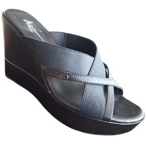 BGBGeneration BG Quest size 8-1/2 black wedge thong platform sandals